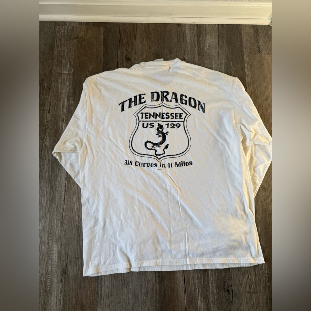 VTG Harley Davidson Long Sleeve Graphic T-shirt Smoky Mountains TN The Dragon XL